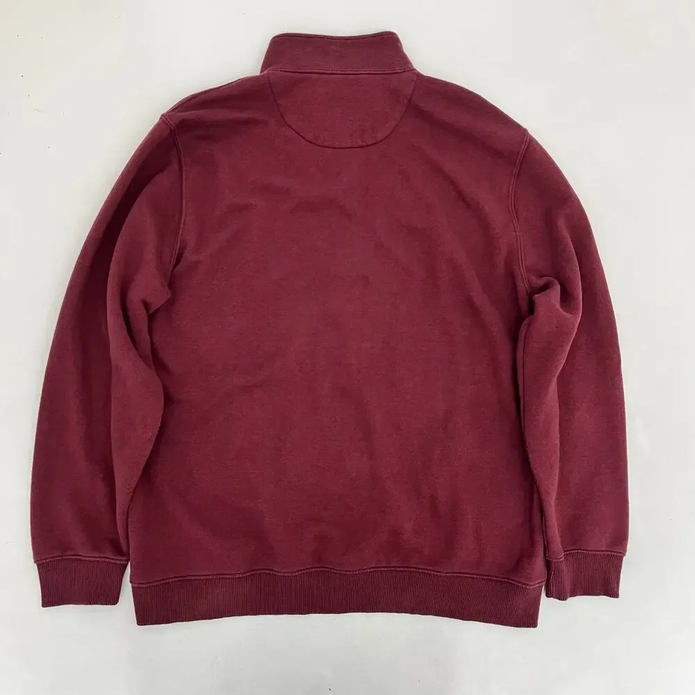 IZOD‎ Mens XL 1/4 Zip Pullover Sweater Maroon Advantage Performance Stretch Logo